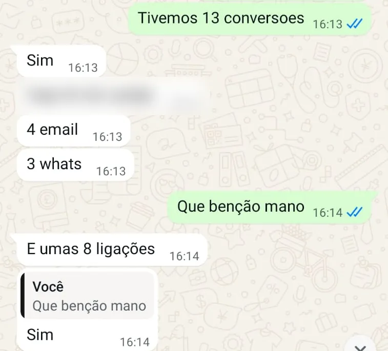 Conversa de WhatsApp de um cliente: 13 conversões num dia