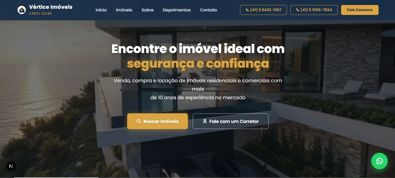 Site Vértice Imóveis